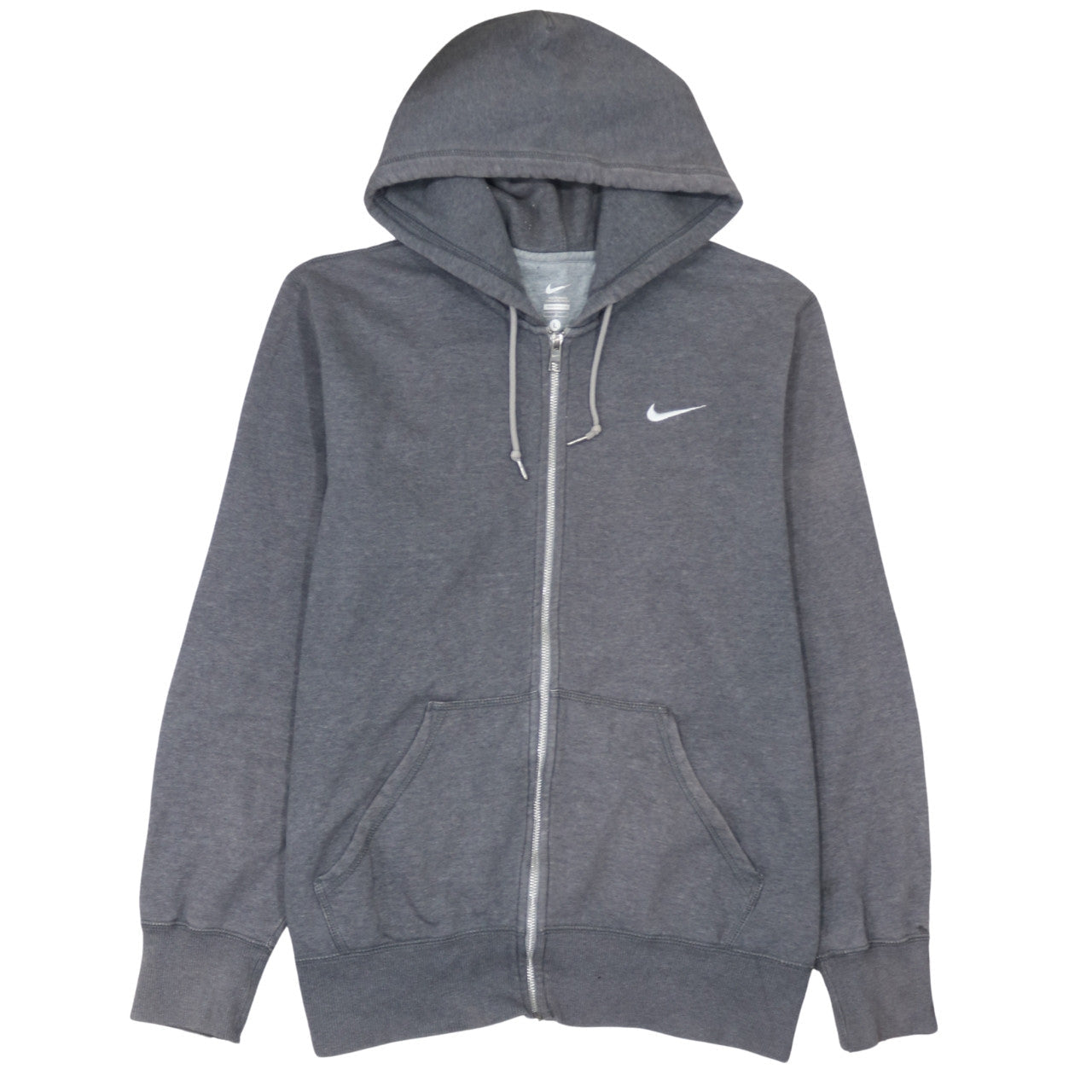 Mens UK Size L Nike Grey Full Zip Hoodie