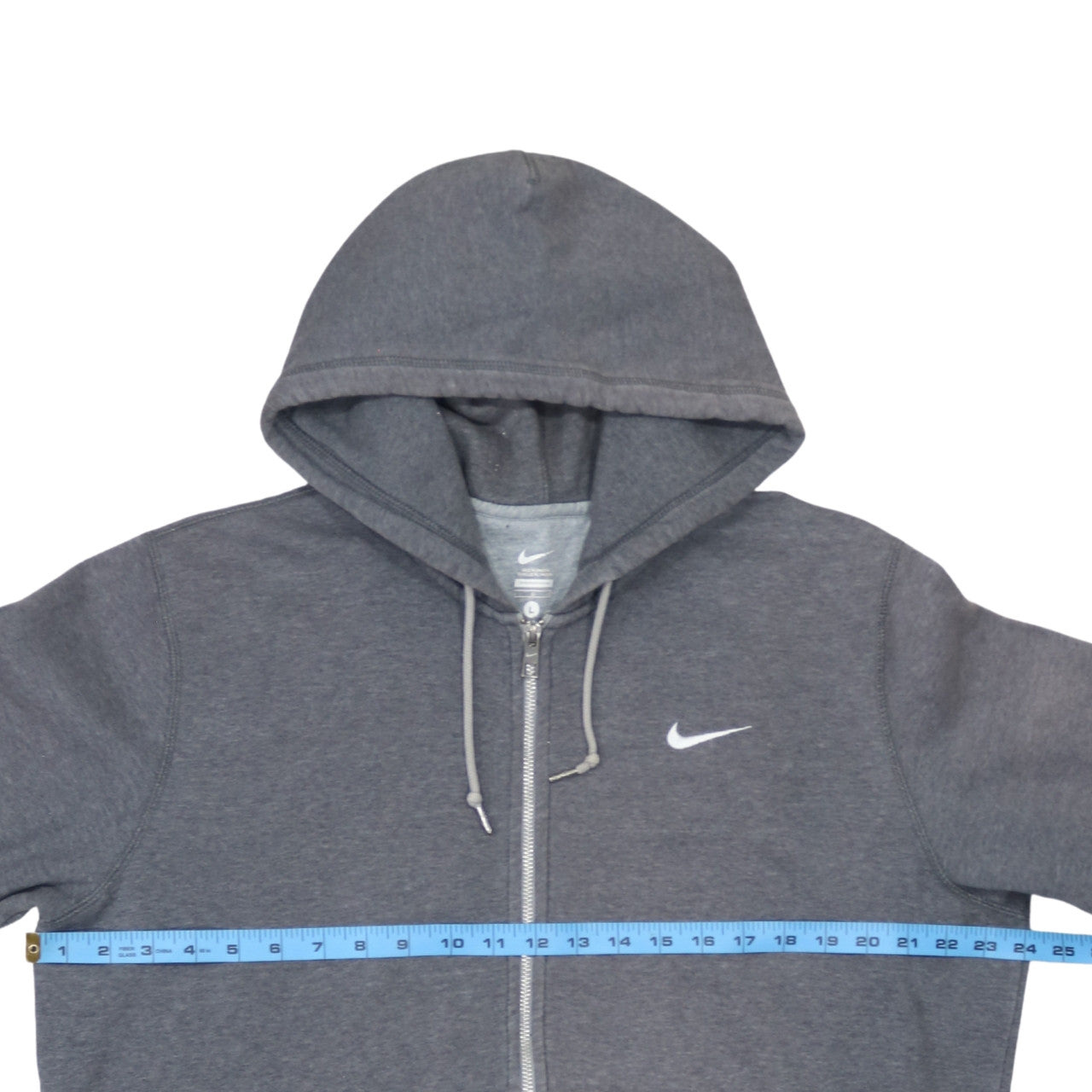 Mens UK Size L Nike Grey Full Zip Hoodie