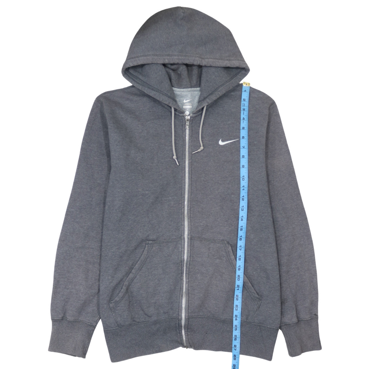 Mens UK Size L Nike Grey Full Zip Hoodie