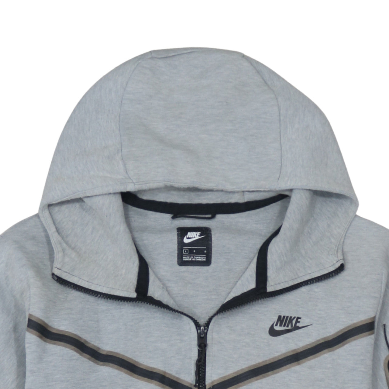 Mens UK Size L Nike Grey Full Zip Hoodie