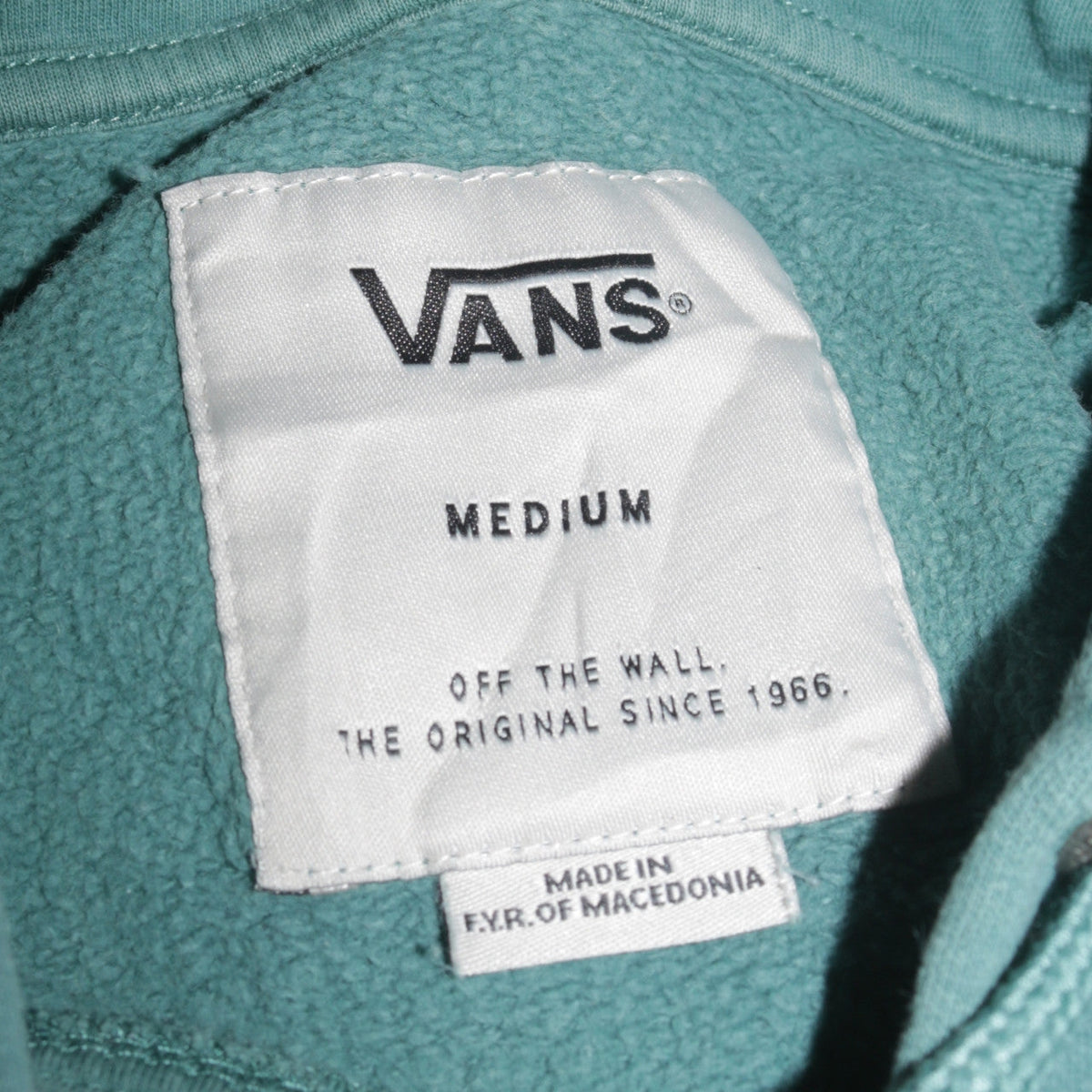 Mens UK Size M VANS Green Pullover Hoodie