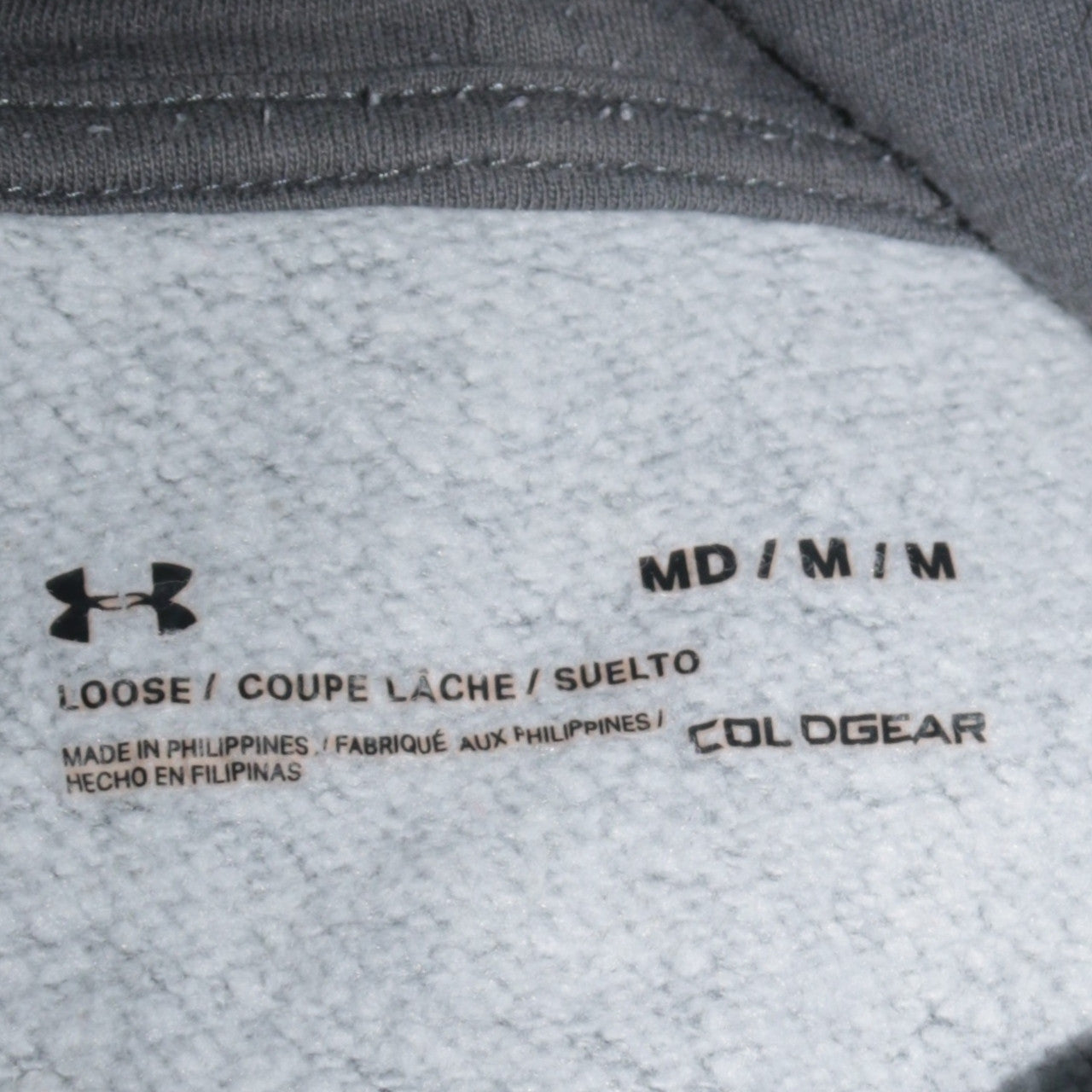 Mens UK Size M Under armour Grey Pullover Hoodie