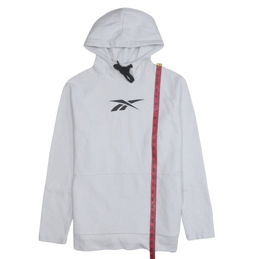 Womens UK Size M Reebok White Pullover Hoodie