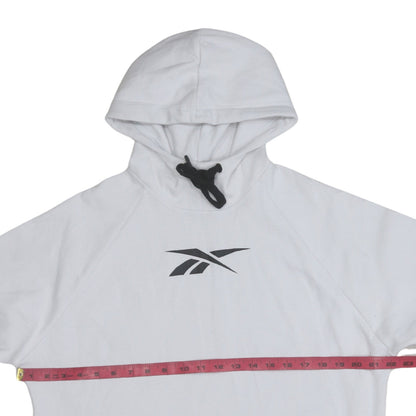 Womens UK Size M Reebok White Pullover Hoodie