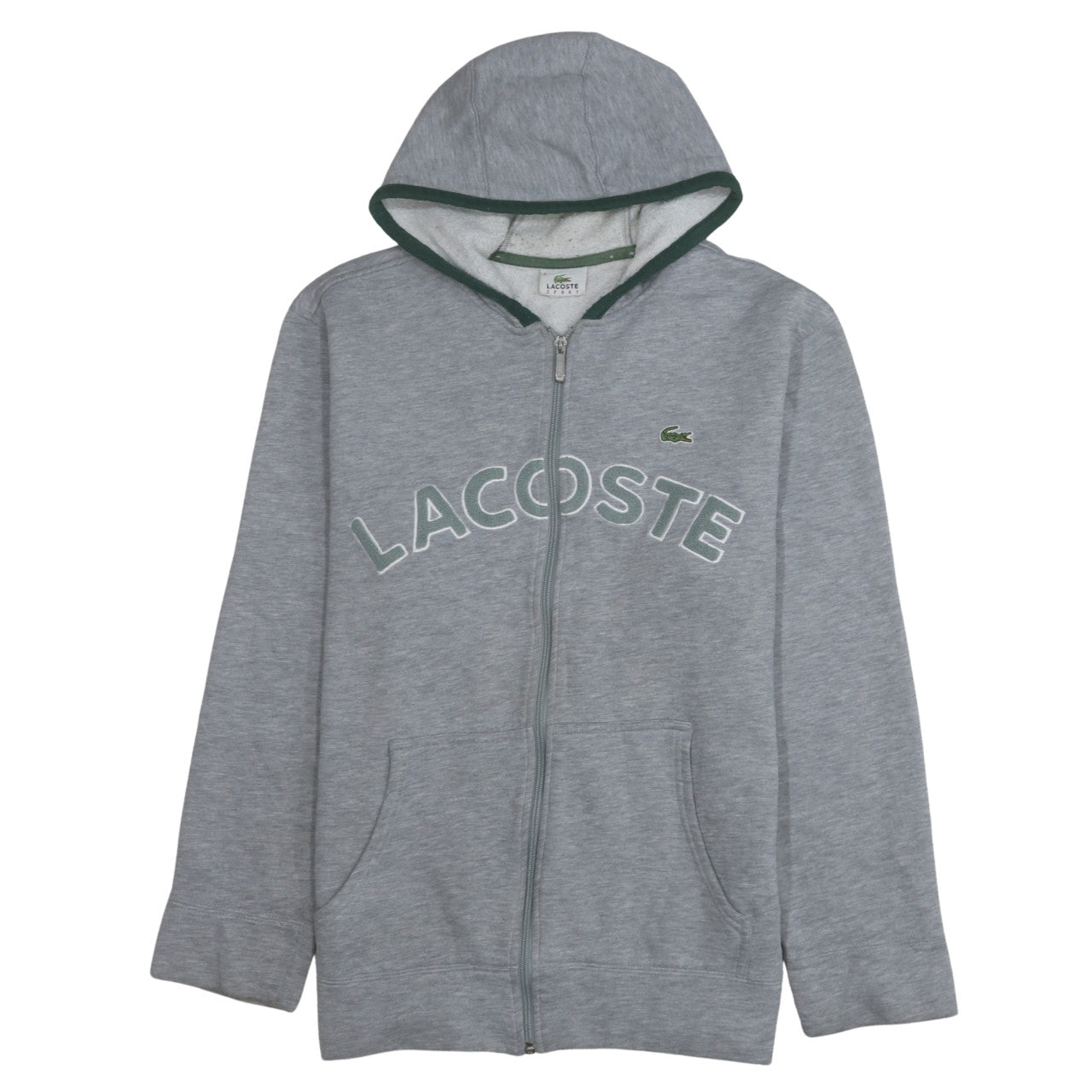 Mens UK Size M Lacoste Grey Full Zip Hoodie