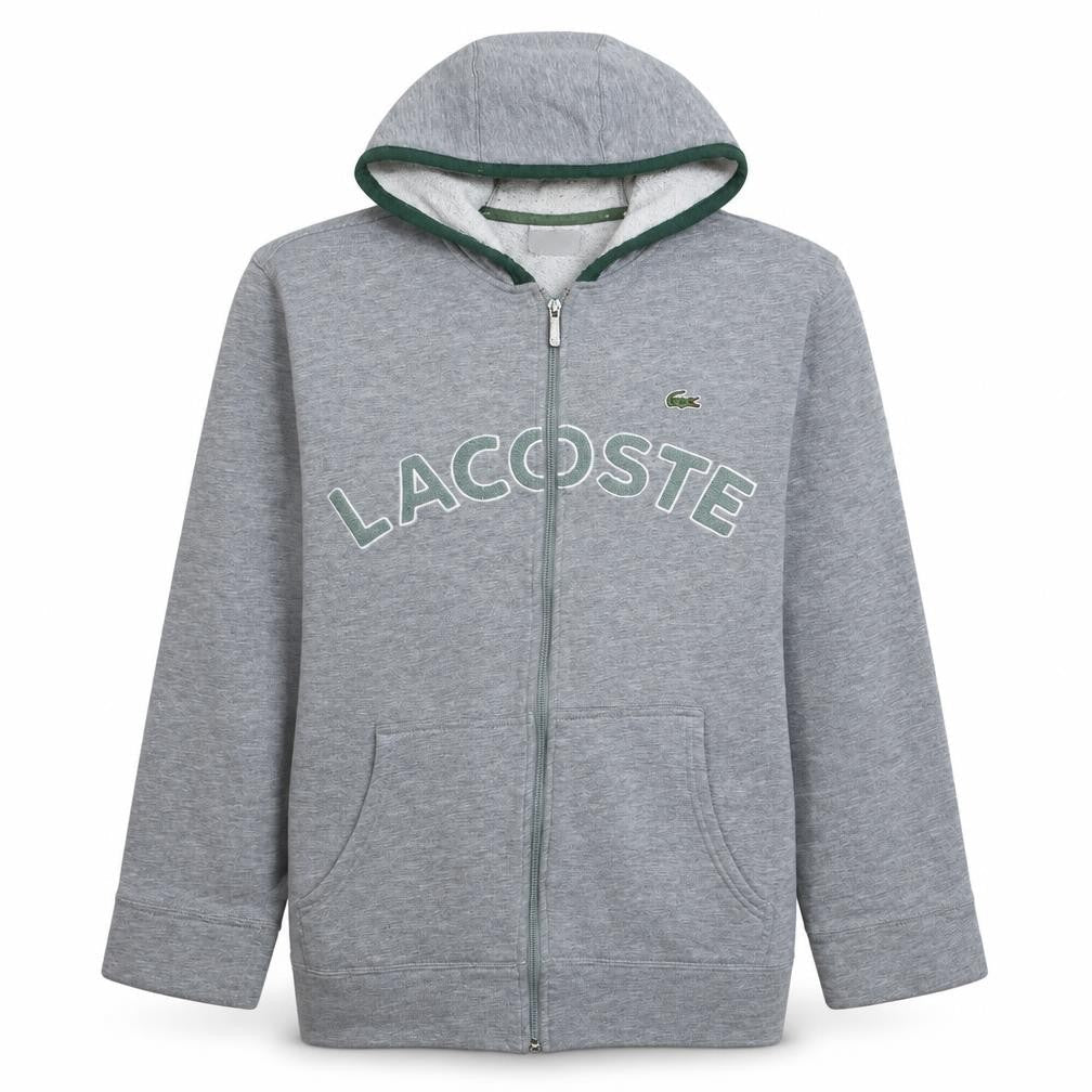 Mens UK Size M Lacoste Grey Full Zip Hoodie