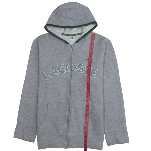Mens UK Size M Lacoste Grey Full Zip Hoodie