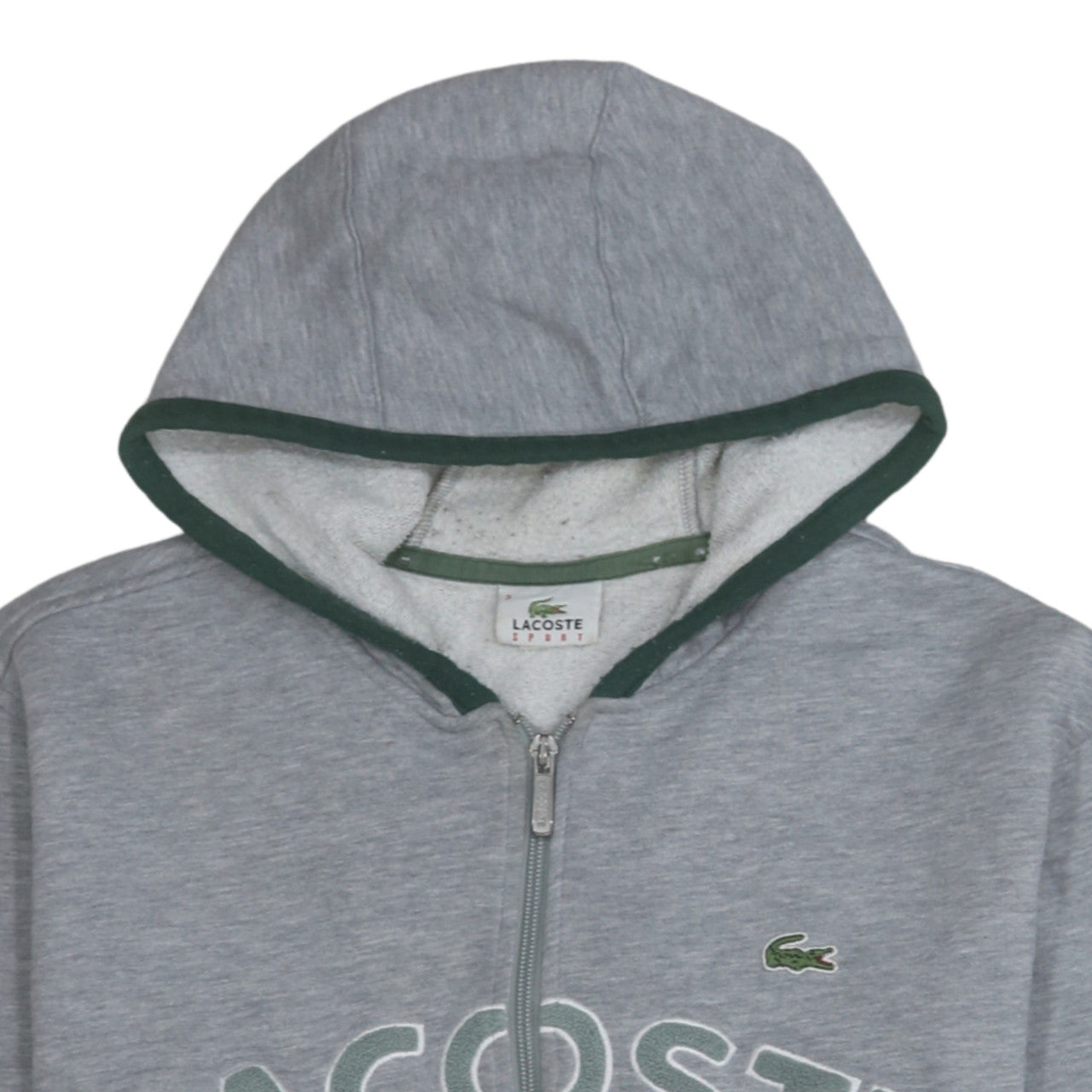 Mens UK Size M Lacoste Grey Full Zip Hoodie