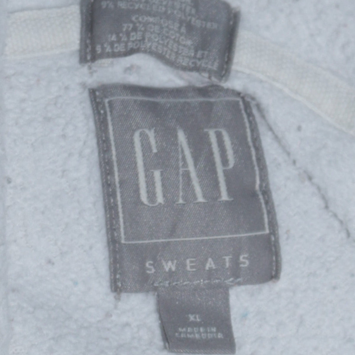 Gap Men's White Pullover Hoodie XL Logo Sweatshirt