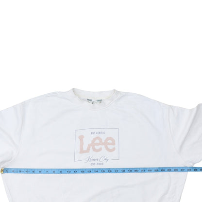 Womens UK Size L Lee White Pullover Sweatshirt