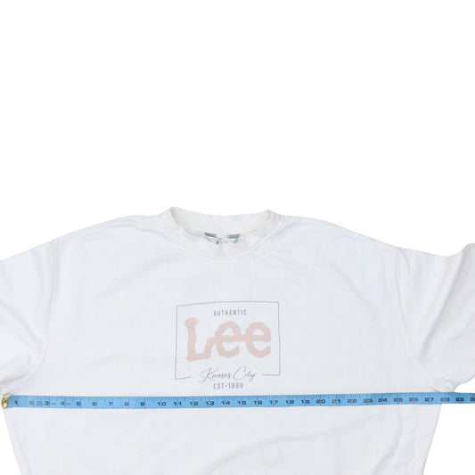 Womens UK Size L Lee White Pullover Sweatshirt