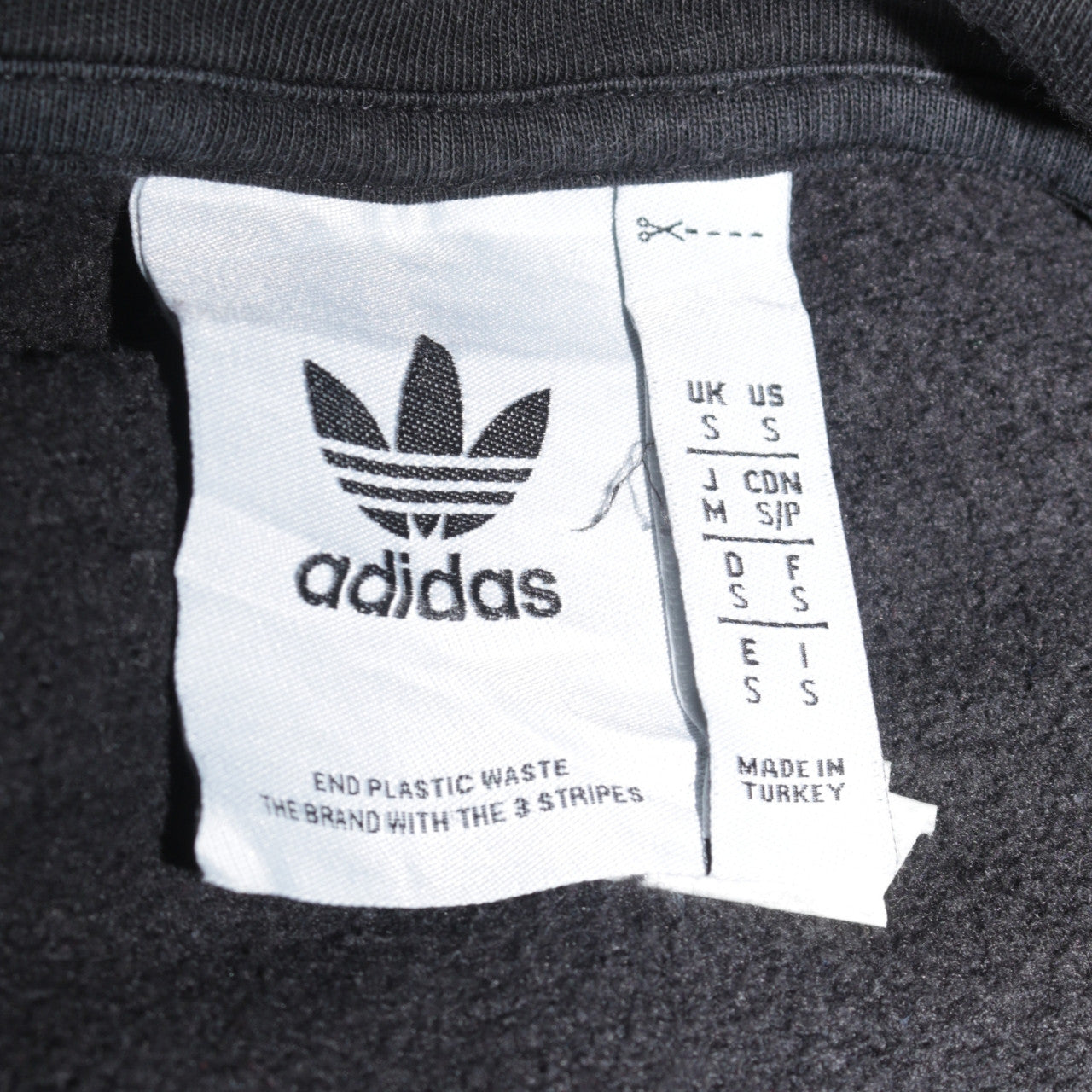 Mens UK Size S adidas Black Pullover Hoodie