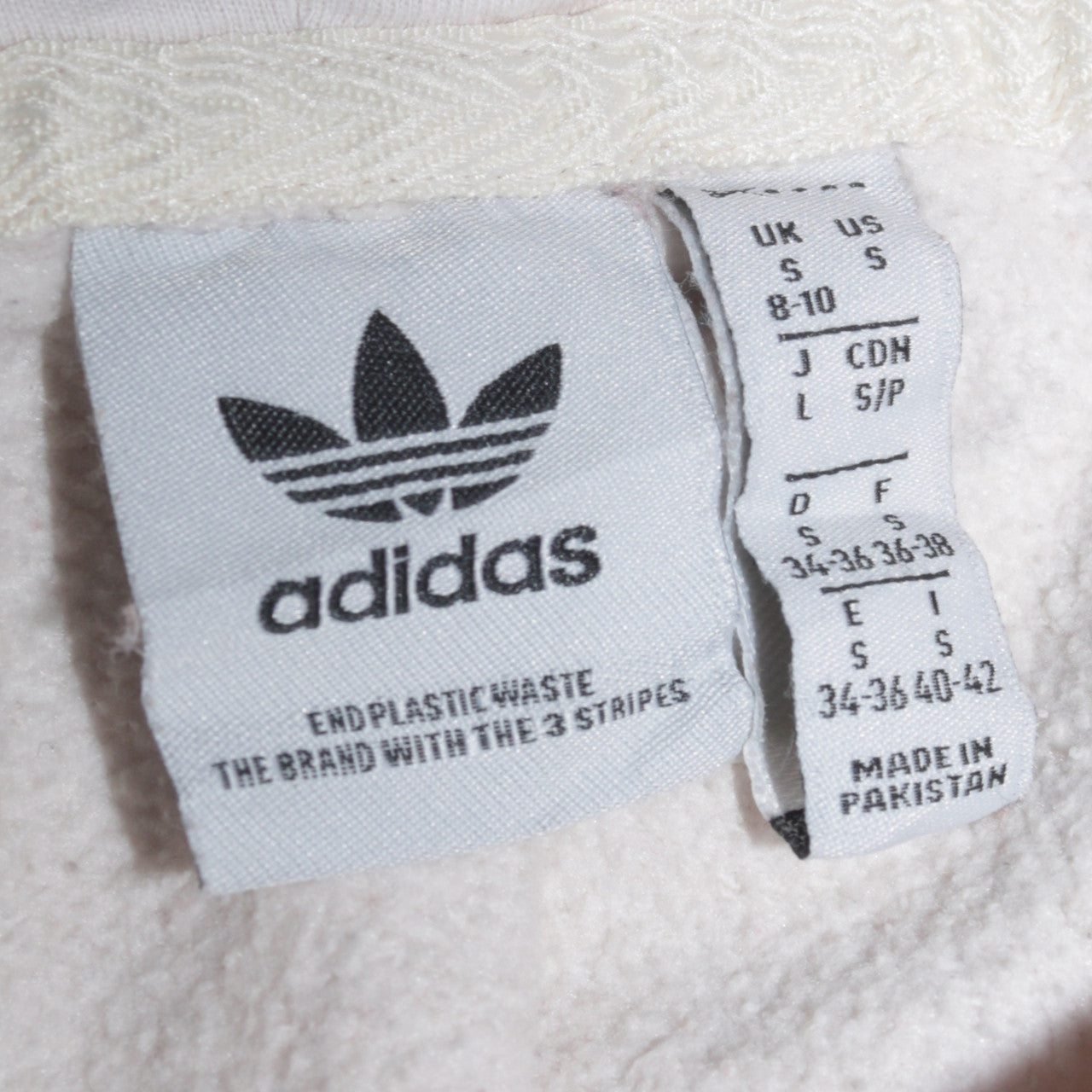 Mens UK Size S adidas White Pullover Hoodie