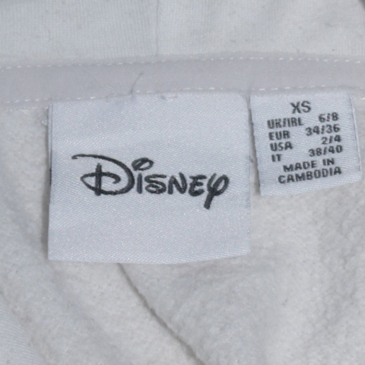 Womens UK Size XS Disney White Pullover Hoodie
