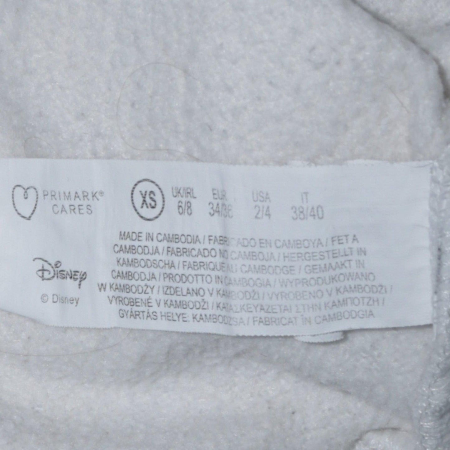 Womens UK Size XS Disney White Pullover Hoodie