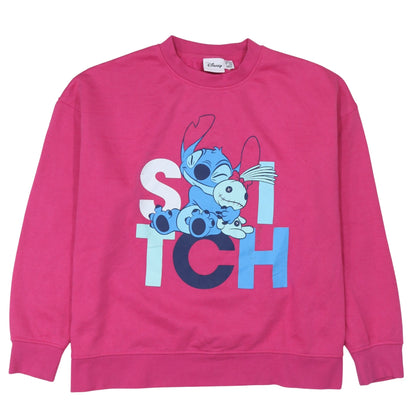 Womens UK Size L Disney Pink Pullover Sweatshirt
