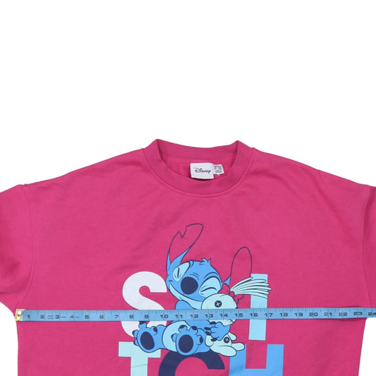 Womens UK Size L Disney Pink Pullover Sweatshirt