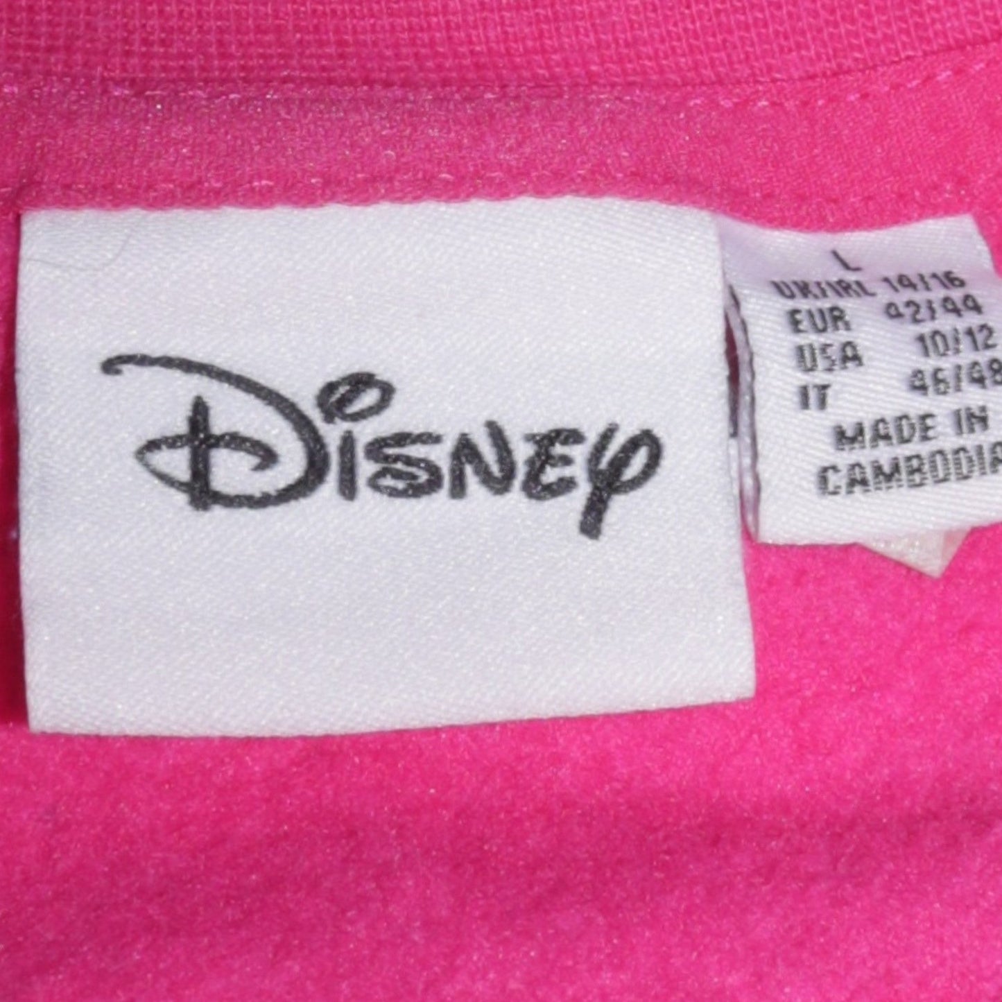 Womens UK Size L Disney Pink Pullover Sweatshirt