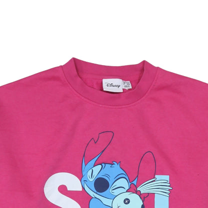 Womens UK Size L Disney Pink Pullover Sweatshirt