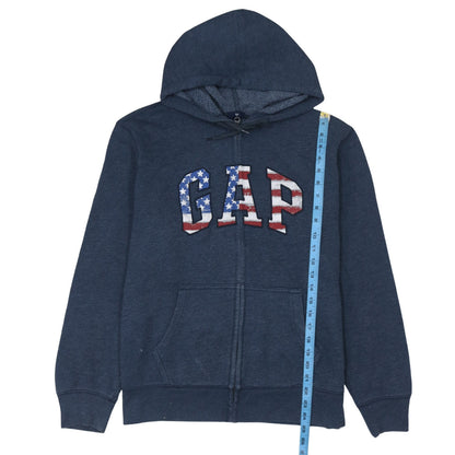 Mens UK Size L Gap Blue Full Zip Hoodie
