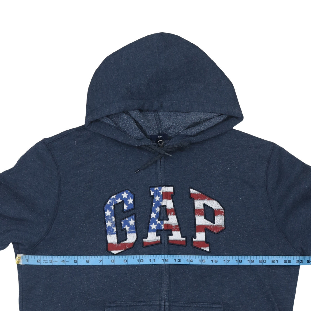 Mens UK Size L Gap Blue Full Zip Hoodie