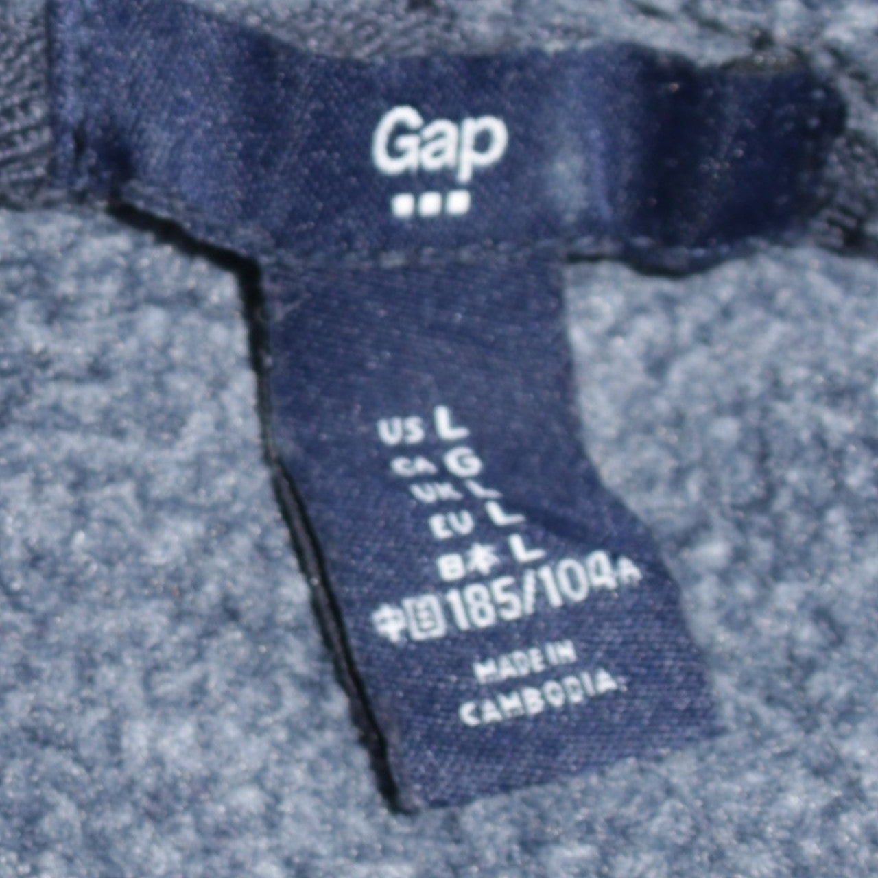 Mens UK Size L Gap Blue Full Zip Hoodie