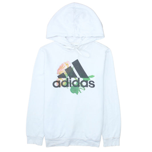 Womens UK Size 8 adidas White Pullover Hoodie