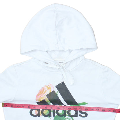 Womens UK Size 8 adidas White Pullover Hoodie
