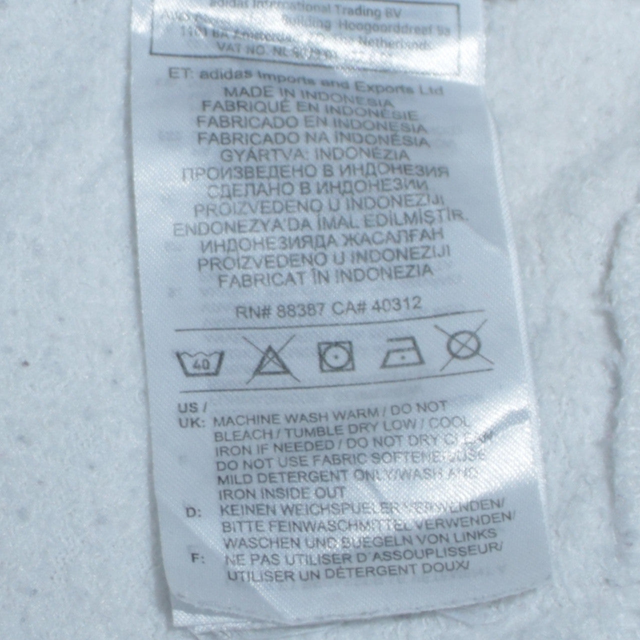 Womens UK Size 8 adidas White Pullover Hoodie