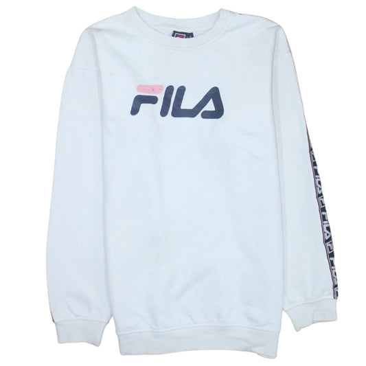 Mens UK Size L FILA White Pullover Sweatshirt