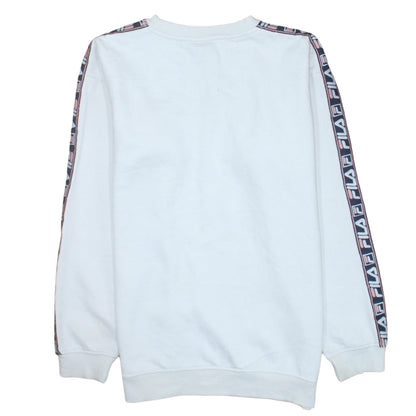 Mens UK Size L FILA White Pullover Sweatshirt