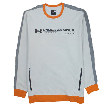 Mens UK Size L Under armour White Pullover Sweatshirt