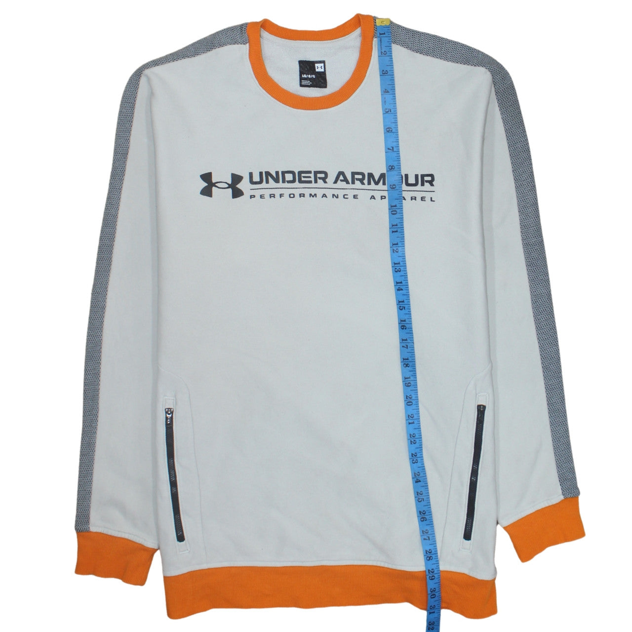 Mens UK Size L Under armour White Pullover Sweatshirt