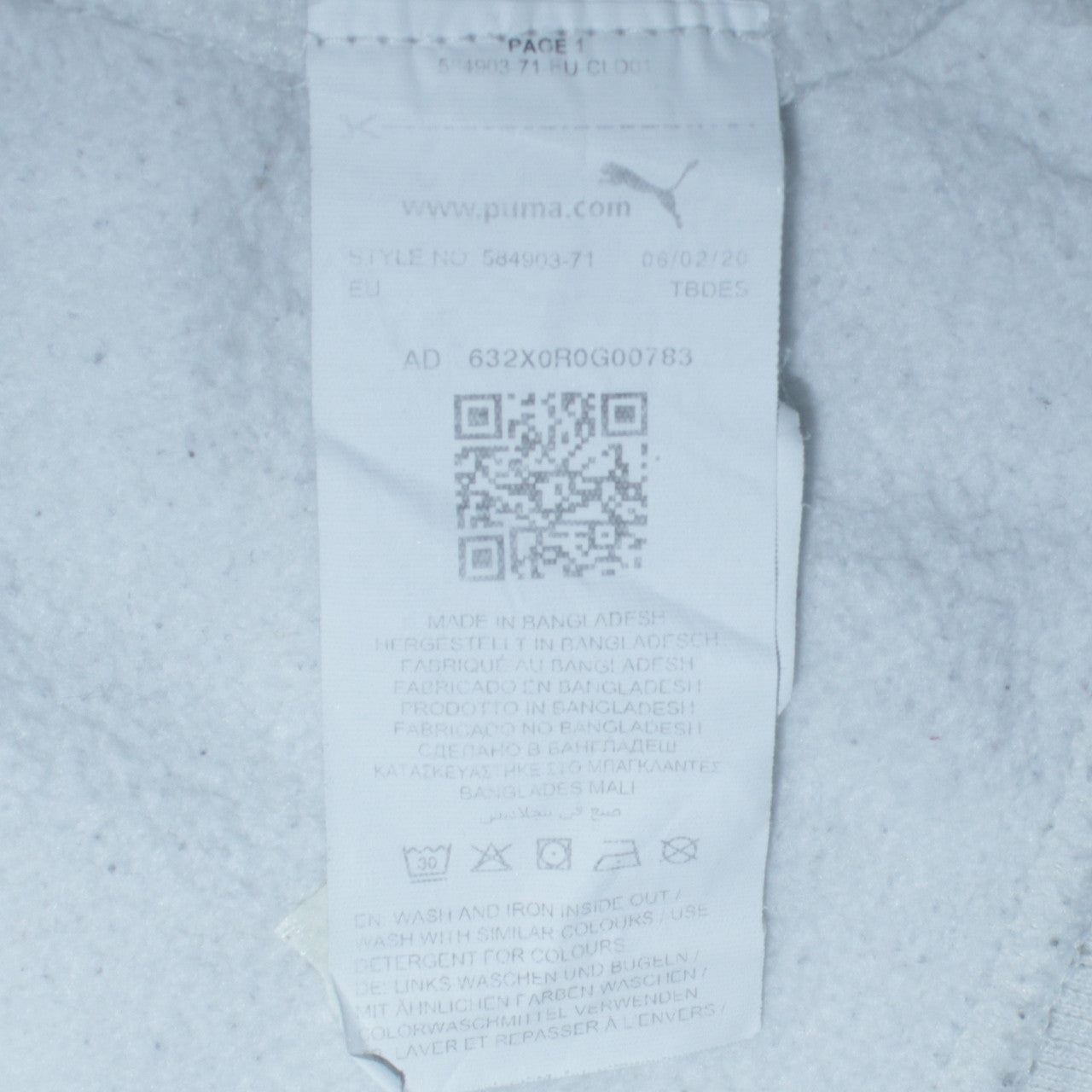Mens UK Size L PUMA Grey Pullover Hoodie