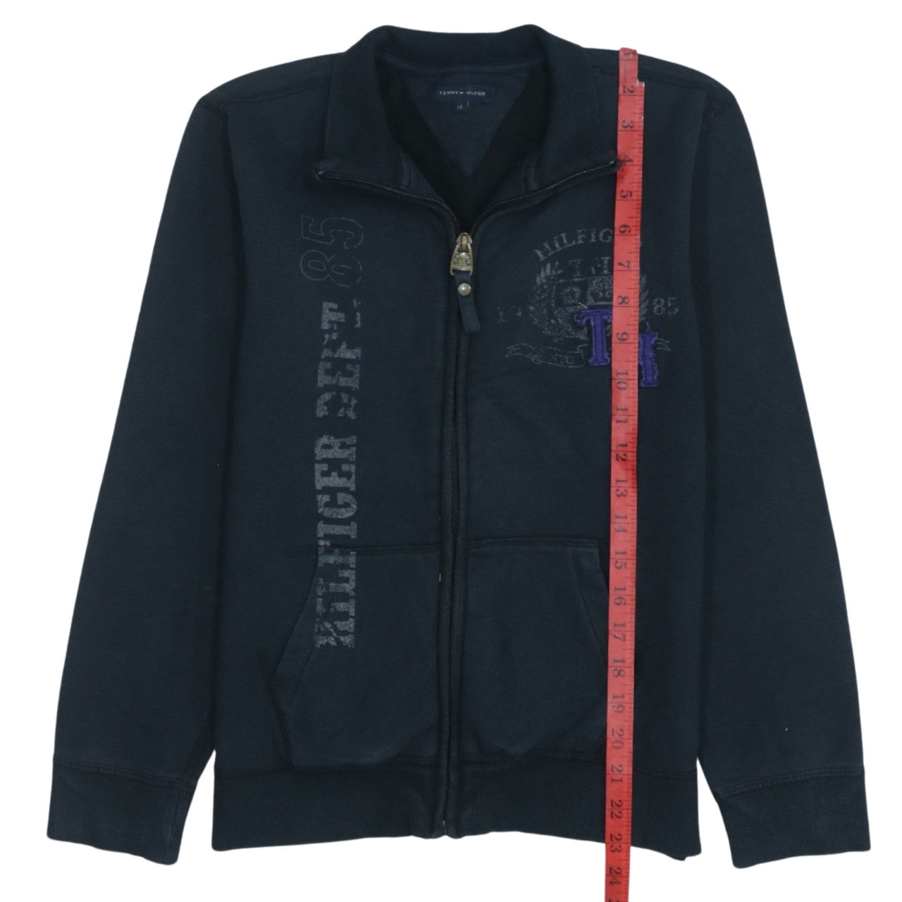 Tommy Hilfiger Boys Black Full Zip Track Jacket Size 12 Years