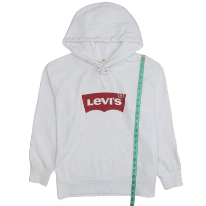 Mens UK Size M Levi's White Pullover Hoodie