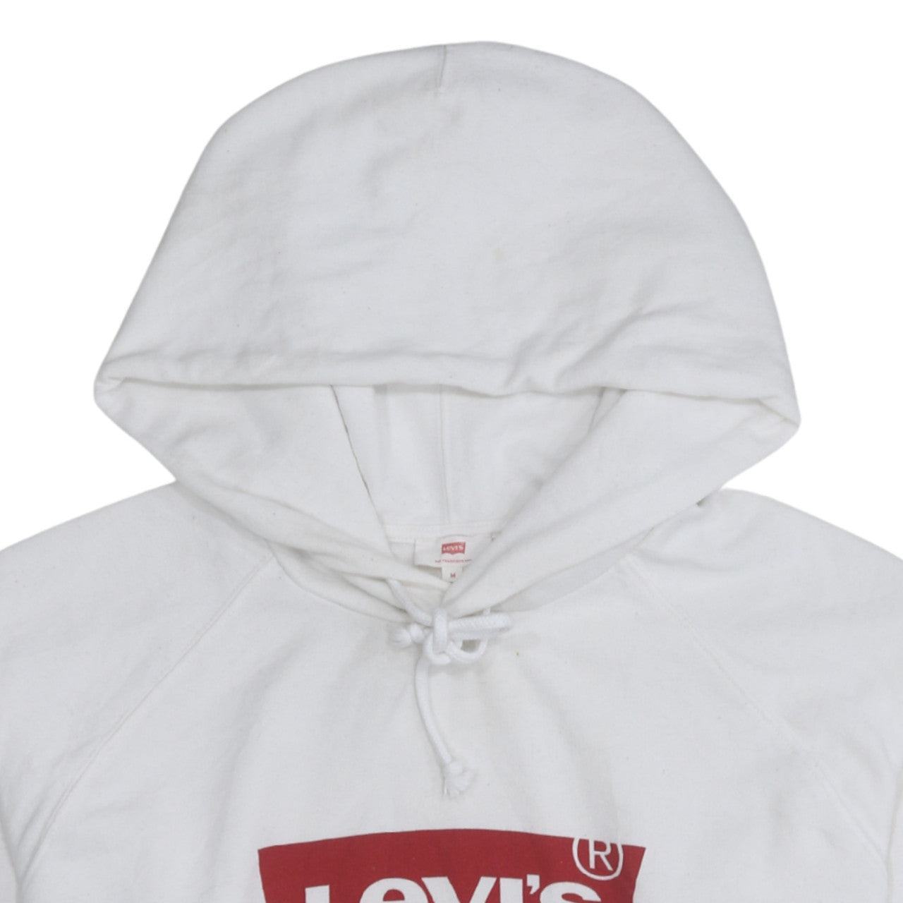 Mens UK Size M Levi's White Pullover Hoodie
