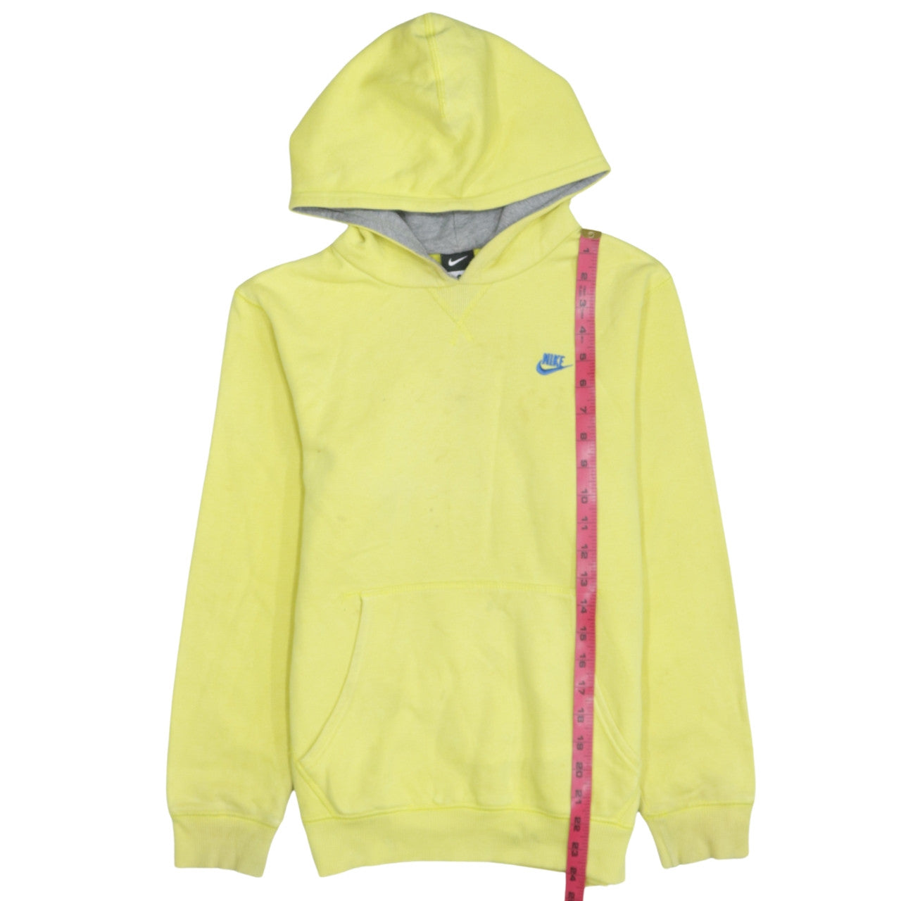 Nike Boys Yellow Pullover Hoodie Sweatshirt 12-13 Years Fleece Logo