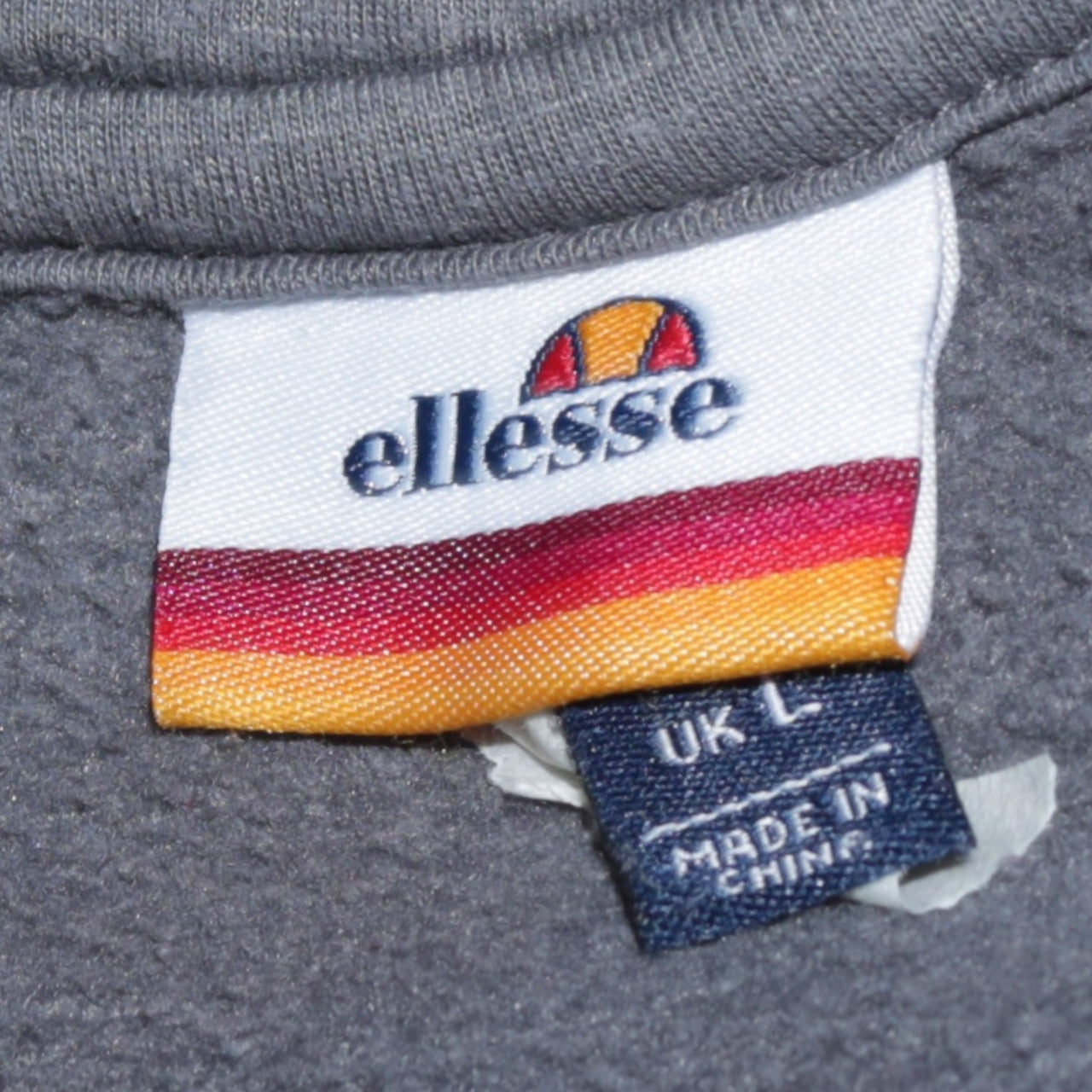 Mens UK Size L ellesse Grey Pullover Hoodie