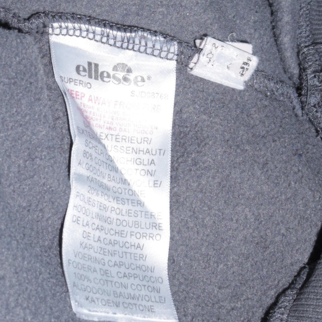 Mens UK Size L ellesse Grey Pullover Hoodie