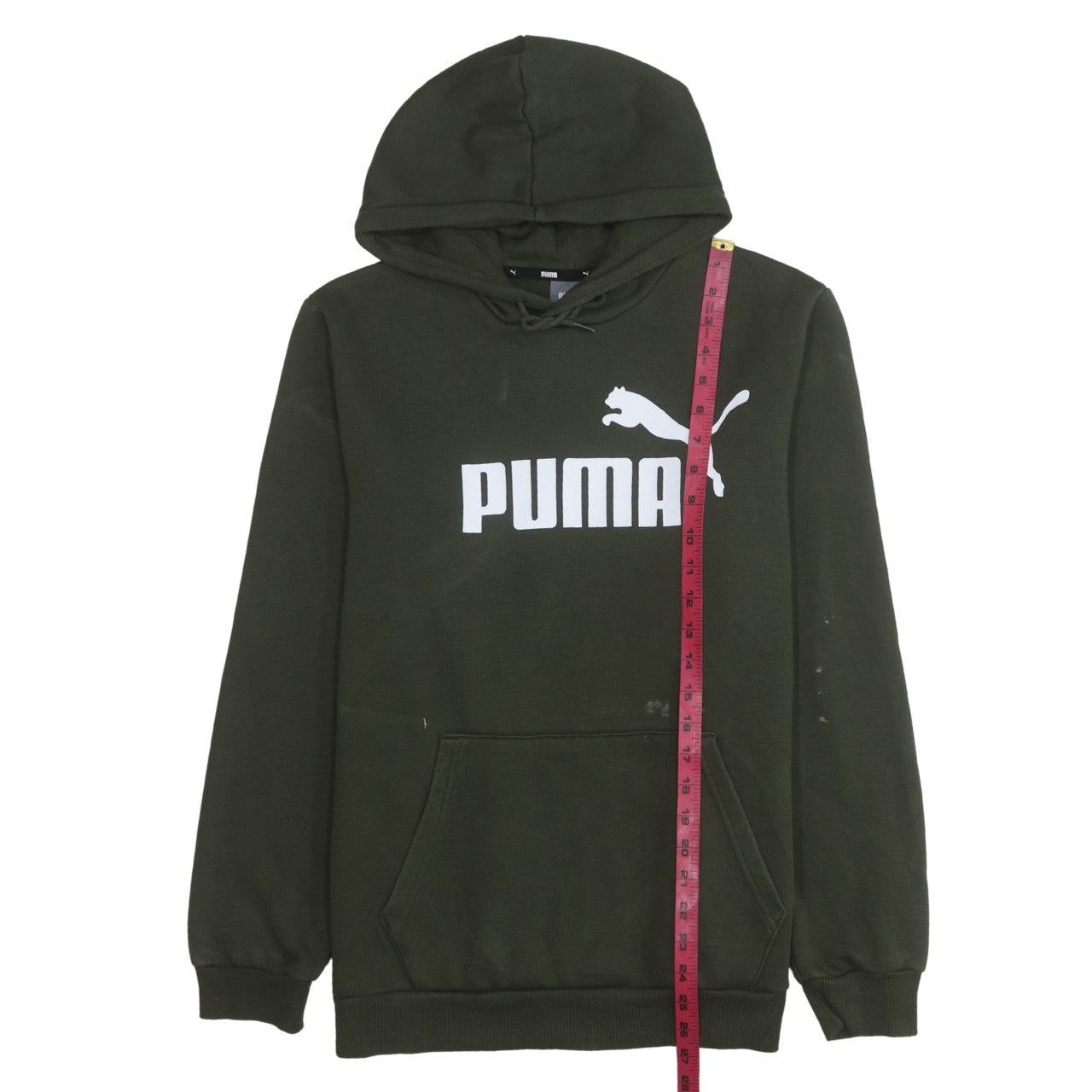 Mens UK Size M PUMA Green Pullover Hoodie