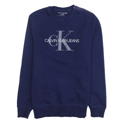 Mens UK Size S Calvin Klein Blue Pullover Sweatshirt