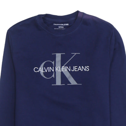Mens UK Size S Calvin Klein Blue Pullover Sweatshirt