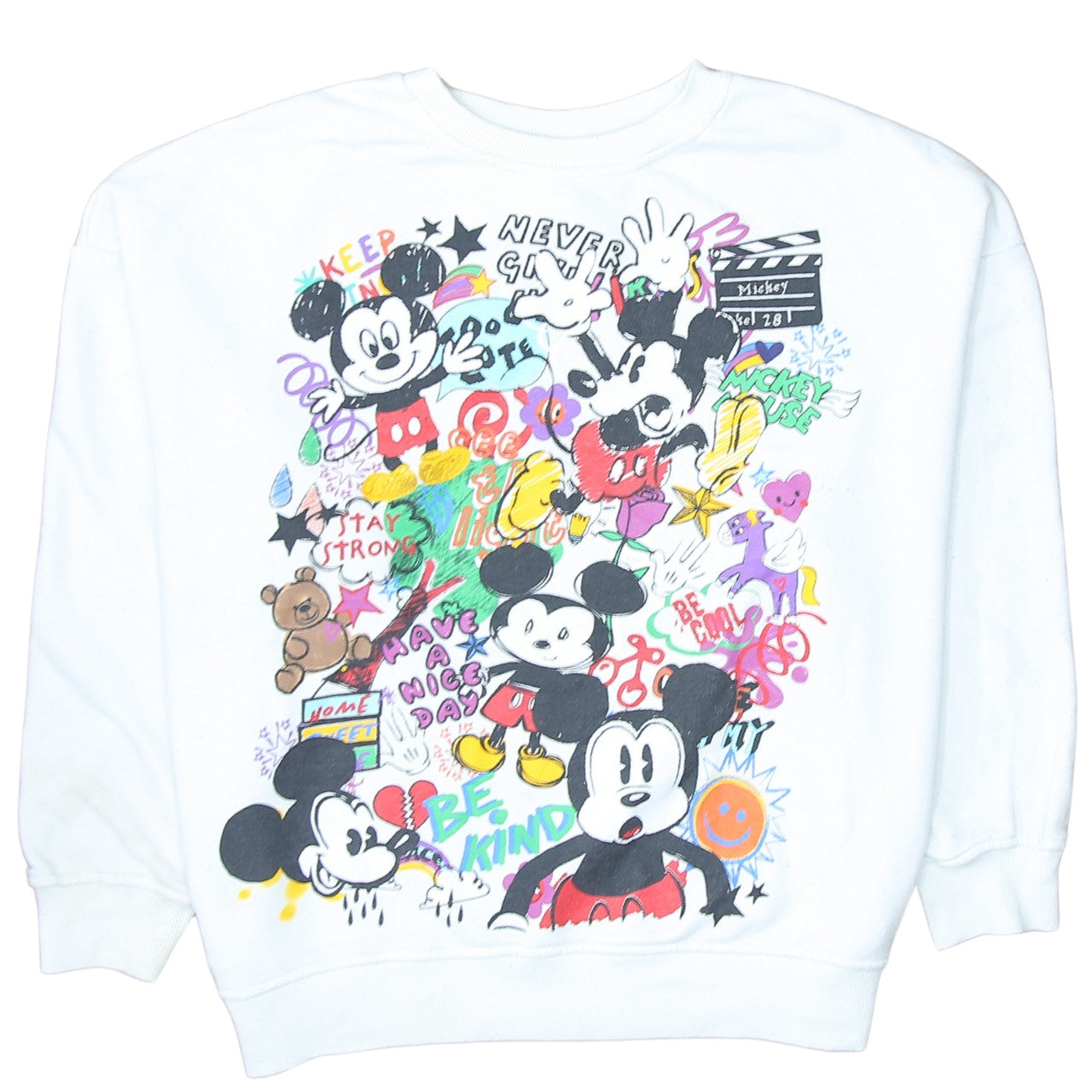 Unisex Adults UK Size L Primark White Pullover Sweatshirt