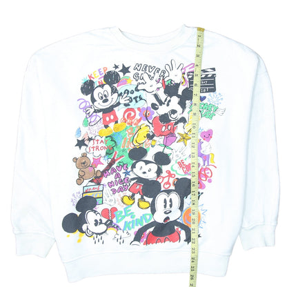 Unisex Adults UK Size L Primark White Pullover Sweatshirt