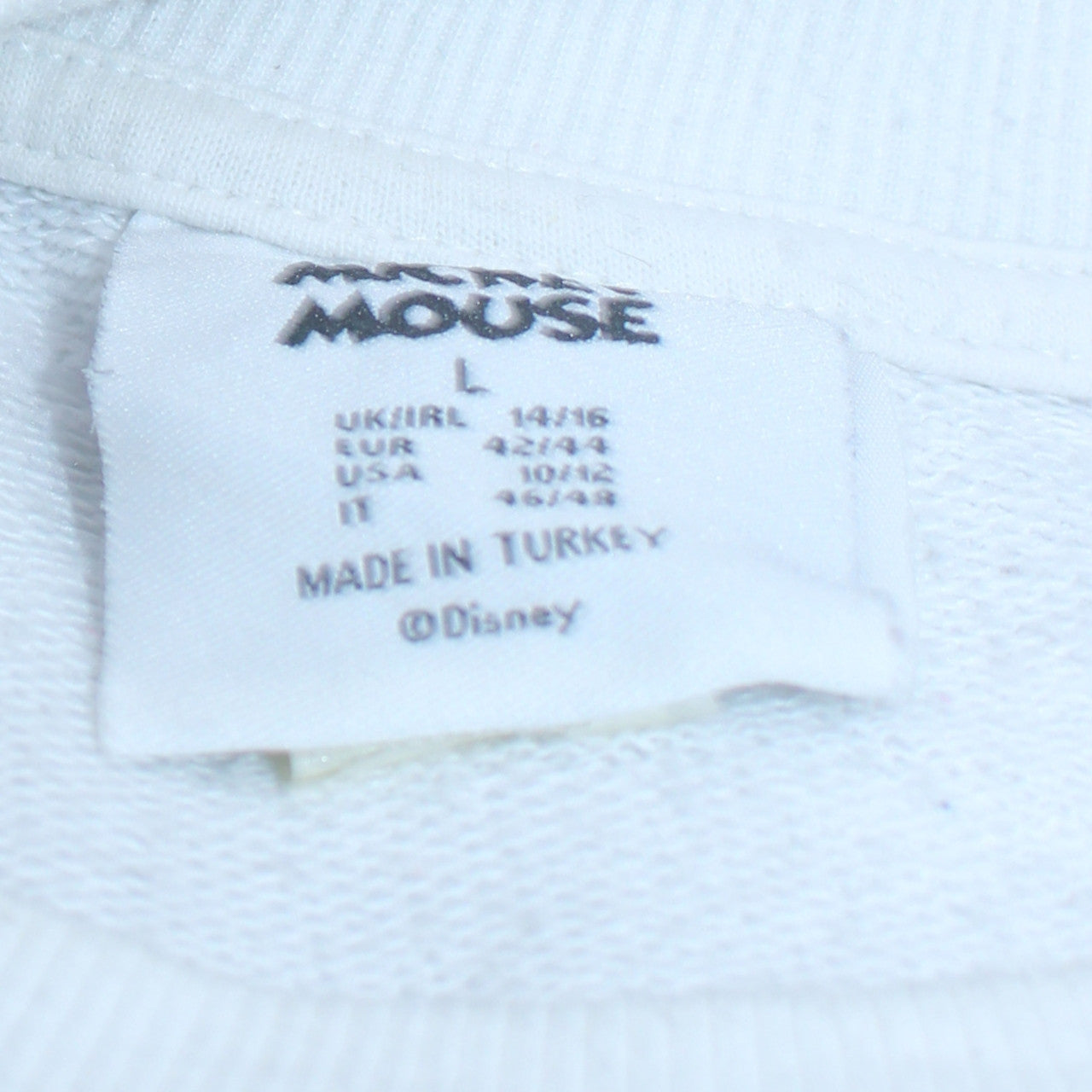 Unisex Adults UK Size L Primark White Pullover Sweatshirt