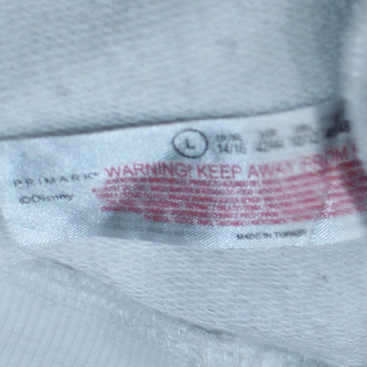 Unisex Adults UK Size L Primark White Pullover Sweatshirt