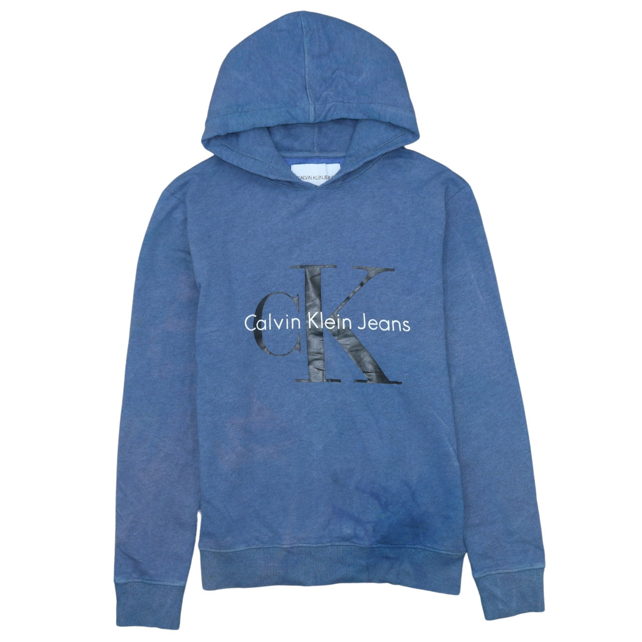 Mens UK Size S Calvin Klein Jeans Blue Pullover Hoodie