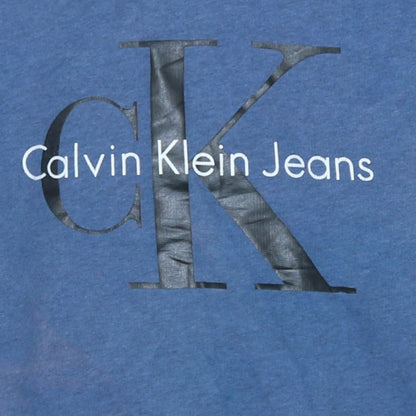 Mens UK Size S Calvin Klein Jeans Blue Pullover Hoodie