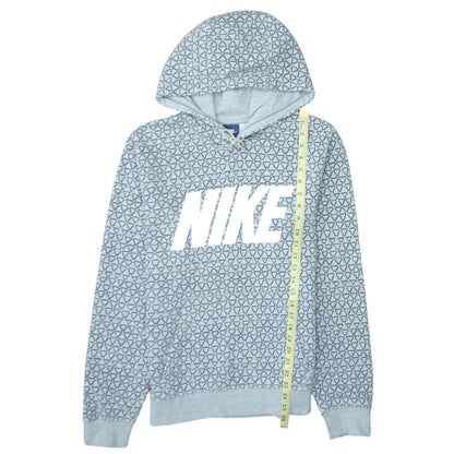 Nike Men's Grey Pullover Hoodie Small Geometric Logo Fleece